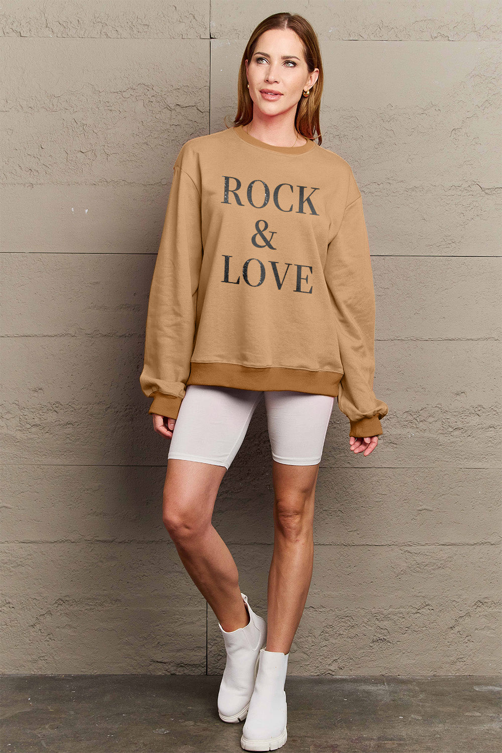 Simply Love ROCK &amp; LOVE Rundhals-Sweatshirt in voller Größe