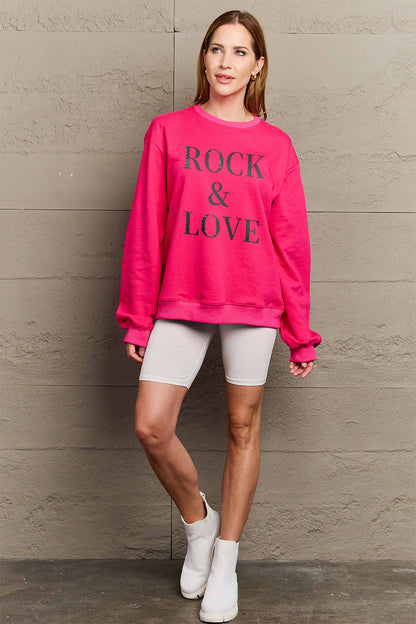 Simply Love ROCK &amp; LOVE Rundhals-Sweatshirt in voller Größe