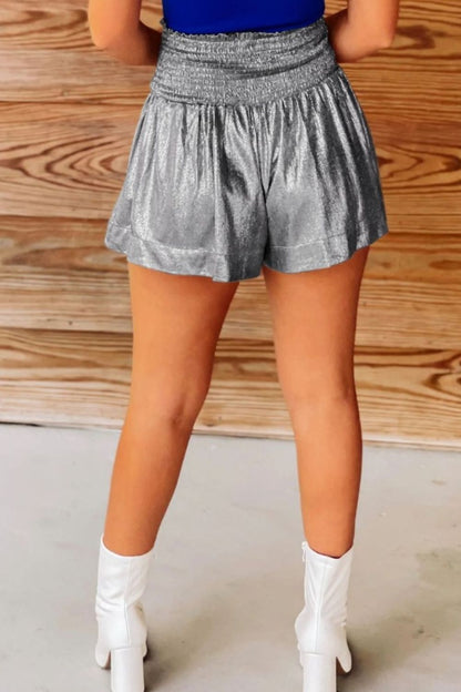 Short smocké taille haute